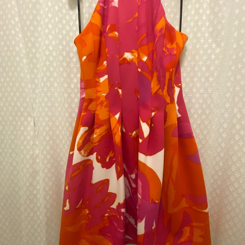 Vince Camuto Floral Halter Neck Fit & Flare Women's Scuba Dress